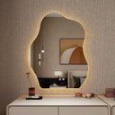 Ver imagem 7 de Espelho Led 3 Cores Banheiro 80x60cm com Desembacador Touch Inteligente - Design Organico de Luxo