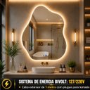 Ver imagem 6 de Espelho LED Banheiro Touch de Parede 3 Cores de Luz com Desembaçador Display Digital 80x60 cm Bivolt
