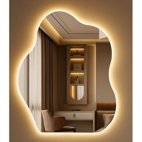 Espelho Led Banheiro Touch de Parede 3 Cores de Luz com Desembaçador Display Digital 80x60 Cm Bivolt