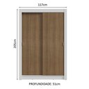 Ver imagem 3 de Guarda-roupa Solteiro 2 Portas de Correr Branco/rustic Milano Madesa Branco/rustic