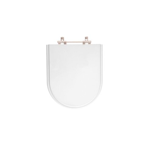 Assento Sanitário Poliéster para Louça Roca Meridian - Branco - Cód 01 - Ferragem Aço Inox com Rebit