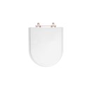 Ver imagem 1 de Assento Sanitário Poliéster para Louça Roca Meridian - Branco - Cód 01 - Ferragem Aço Inox com Rebit