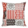 Capa De Almofada Algodão Patchwork Preto Com Laranja 45x45cm - 1