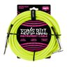 Cabo P/ Instrumento 18' (5,49 Metros) Plug Reto/l Trançado Neon Amarelo P06085 Ernie Ball - 1
