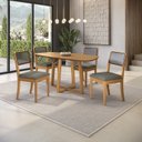 Ver imagem 1 de Conjunto de Jantar 4 Cadeiras Lola Mesa Elma Madeira Maciça Cinza/Chumbo
