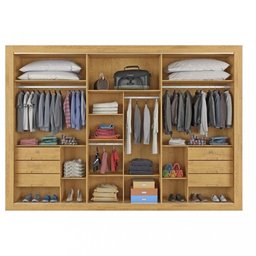 Guarda Roupa Casal 3 Portas 6 Gavetas Flex Vitória - Peroba Off White - 3