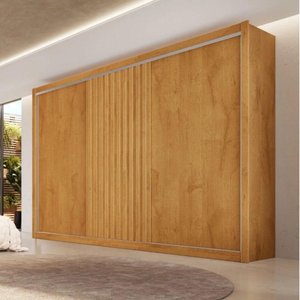 Guarda Roupa Casal 3 Portas 6 Gavetas Flex Vitória - Peroba Off White