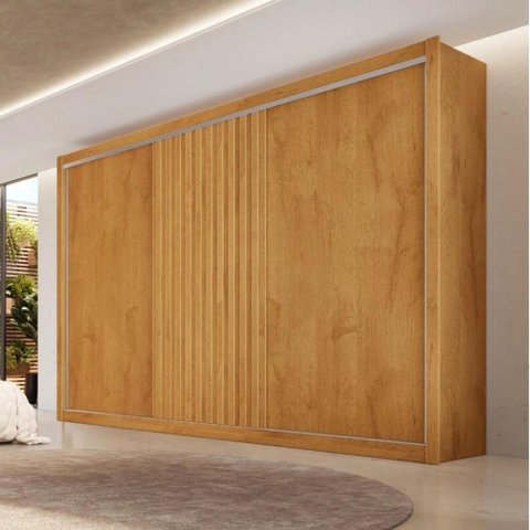 Guarda Roupa Casal 3 Portas 6 Gavetas Flex Vitória - Peroba Off White