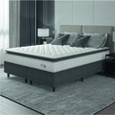 Ver imagem 1 de Cama Box Colchão Casal King Molas Ensacadas City Pillow Top 193x203x61cm Cinza / Branco Hellen
