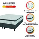 Ver imagem 6 de Cama Box Colchão Casal King Molas Ensacadas City Pillow Top 193x203x61cm Cinza / Branco Hellen