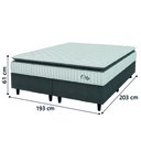 Ver imagem 3 de Cama Box Colchão Casal King Molas Ensacadas City Pillow Top 193x203x61cm Cinza / Branco Hellen