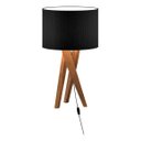 Ver imagem 2 de Abajur Luminária de Mesa Sala Quarto com Cúpula Paris - Preto