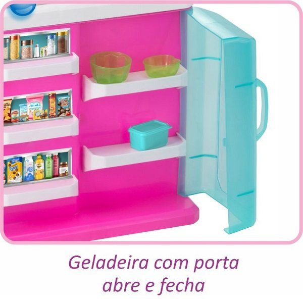 Cozinha Gourmet de Brinquedo Infantil Rosa com Pia Sai Agua Magic TOYS - 5