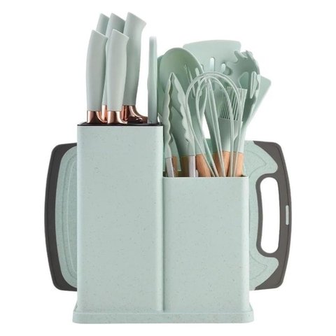 Conjunto de Utensilios de 19pc Verde Claro