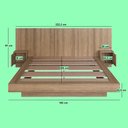 Ver imagem 3 de Cama Queen e Cabeceira com 2 Mesas de Cabeceira Suspensas Cor:mel