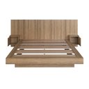Ver imagem 4 de Cama Queen e Cabeceira com 2 Mesas de Cabeceira Suspensas Cor:mel