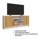 Ver imagem 4 de Rack Aparador para TV até 60 Polegadas com Nicho - Off/Ripado