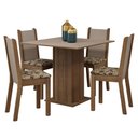 Ver imagem 2 de Conjunto Sala de Jantar Mesa Tampo de Madeira 4 Cadeiras Rustic/crema/bege Marrom Briana Madesa