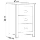 Ver imagem 4 de Mesa de Cabeceira 3 Gavetas Madeira Maciça Mazzaro F06 Branco Freijó - Lyam Decor