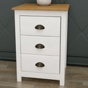Ver imagem 2 de Mesa de Cabeceira 3 Gavetas Madeira Maciça Mazzaro F06 Branco Freijó - Lyam Decor