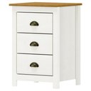 Ver imagem 5 de Mesa de Cabeceira 3 Gavetas Madeira Maciça Mazzaro F06 Branco Freijó - Lyam Decor