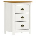 Ver imagem 1 de Mesa de Cabeceira 3 Gavetas Madeira Maciça Mazzaro F06 Branco Freijó - Lyam Decor