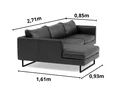 Ver imagem 2 de Sofá 2 Lugares com Chaise Lado Direito - Fab003:cinza