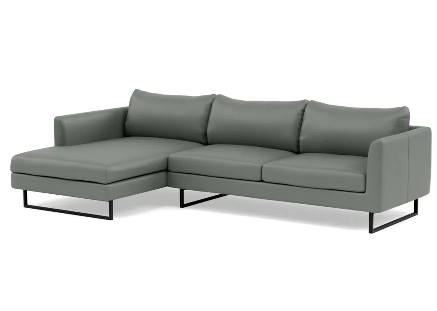 Sofá 2 Lugares com Chaise Lado Direito - Fab003:cinza
