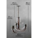 Ver imagem 2 de Lustre Pendente Decorativo Com Cristais Artesanais Para Sala de Estar