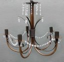Ver imagem 1 de Lindo Lustre Pendente De Metal Com Cristais Para Sala Grande