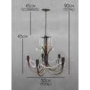Ver imagem 2 de Lindo Lustre Pendente De Metal Com Cristais Para Sala Grande