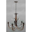 Ver imagem 4 de Lindo Lustre Pendente De Metal Com Cristais Para Sala Grande