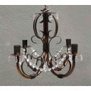 Ver imagem 1 de Lindo Pendente Lustre De Ferro Com Cristais Modernos Para Sala de Estar