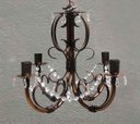 Ver imagem 1 de Lindo Pendente Lustre De Ferro Com Cristais Modernos Para Sala de Estar