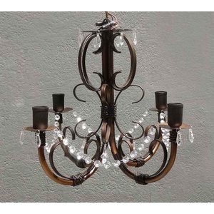 Lindo Pendente Lustre De Ferro Com Cristais Modernos Para Sala de Estar