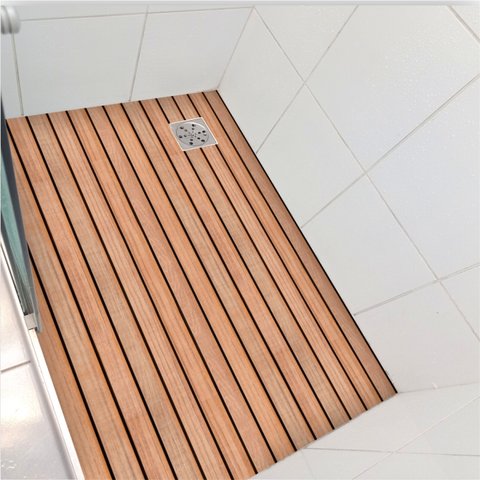Piso vinil adesivo antiderrapante para box banheiro Deck - 1,20 x 1,50 metros