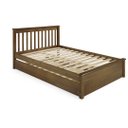 Ver imagem 2 de Conjunto Cama Casal Inglesa com Cama Auxiliar em Madeira Maciça Castanho