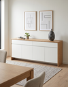 Ver imagem 2 de Aparador Buffet para Sala de Jantar Olivara 180 cm 4 Portas 2 Gavetas