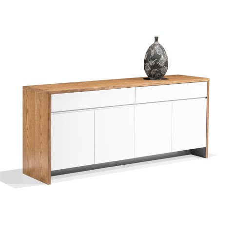 Aparador Buffet para Sala de Jantar Olivara 180 cm 4 Portas 2 Gavetas