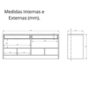 Ver imagem 4 de Aparador Buffet para Sala de Jantar Olivara 180 cm 4 Portas 2 Gavetas