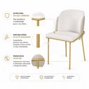 Ver imagem 4 de Kit 2 Cadeira de Jantar Estofada Ergonômica D28 Aço Carbono Aurora - Dourado | Marfim | Palha