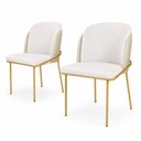 Ver imagem 1 de Kit 2 Cadeira de Jantar Estofada Ergonômica D28 Aço Carbono Aurora - Dourado | Marfim | Palha