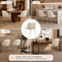 Ver imagem 6 de Kit 2 Cadeira de Jantar Estofada Ergonômica D28 Aço Carbono Aurora - Dourado | Marfim | Palha