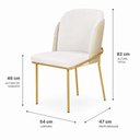 Ver imagem 2 de Kit 2 Cadeira de Jantar Estofada Ergonômica D28 Aço Carbono Aurora - Dourado | Marfim | Palha