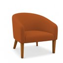 Ver imagem 2 de Poltrona Sala Decorativa Stella Pé Madeira Trapézio Castanho Bouclê Terracota D03 - D’Rossi