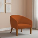 Ver imagem 1 de Poltrona Sala Decorativa Stella Pé Madeira Trapézio Castanho Bouclê Terracota D03 - D’Rossi