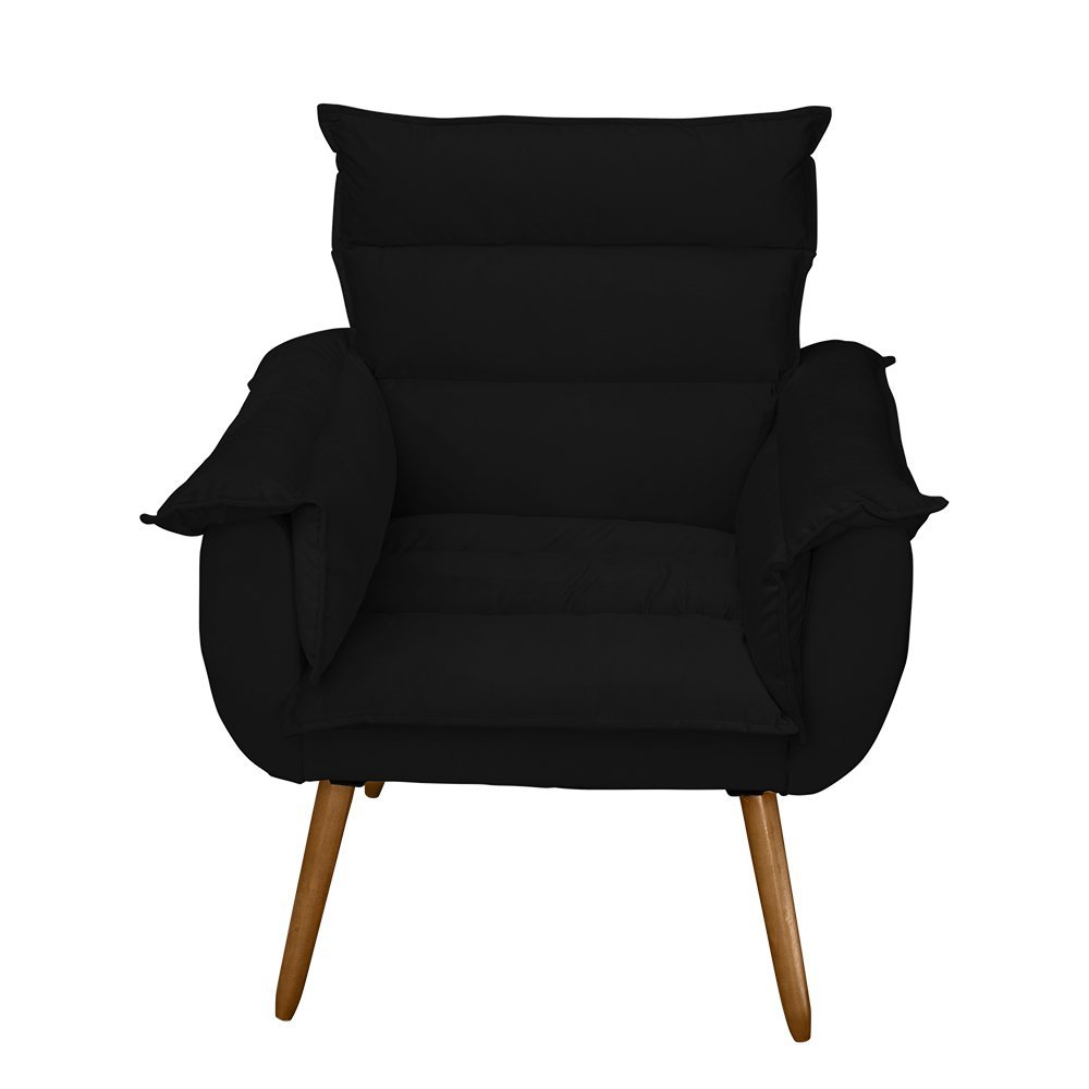 Kit 2 Poltronas Decorativas Cuba Suede Preto MV Estofados - 4
