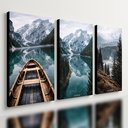 Ver imagem 1 de Kit3 Quadro Decorativo Aesthetic Montanha Lago Neve Paisagem 40x28cm