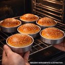 Ver imagem 5 de 10 Forminhas de Alumínio 11,5x2,5 para Forno Pães de Hambúrguer