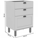 Ver imagem 2 de Balcão de Cozinha 3 Gavetas Verde Mint 1504 - Genialflex